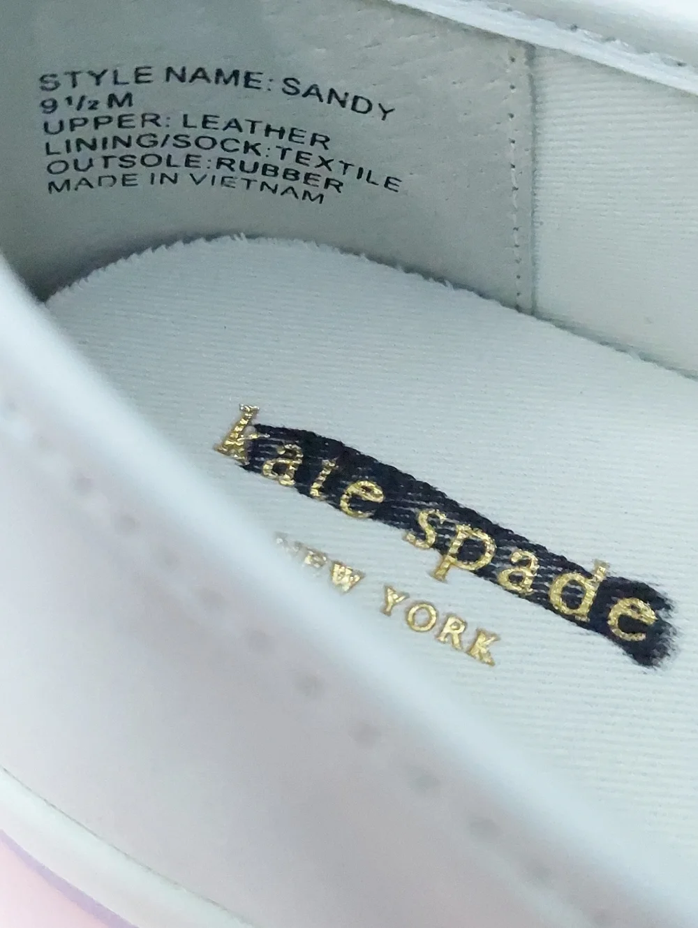 Kate Spade NY White & Lavender Loafer Sneakers Womens Size 9.5 NWT Preppy Office